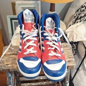 Adidas Mens Red and Blue Sneakers